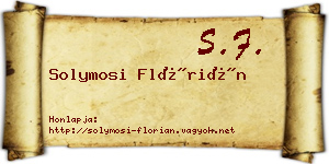 Solymosi Flórián névjegykártya
